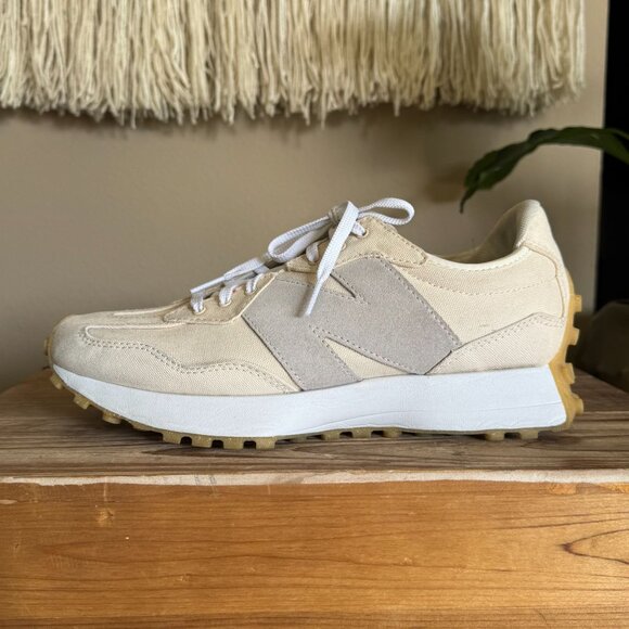 New Balance 327 Linen Sea Salt Gum Sole Low Chunky Sneaker Shoe Size 9.5 - Picture 5 of 17
